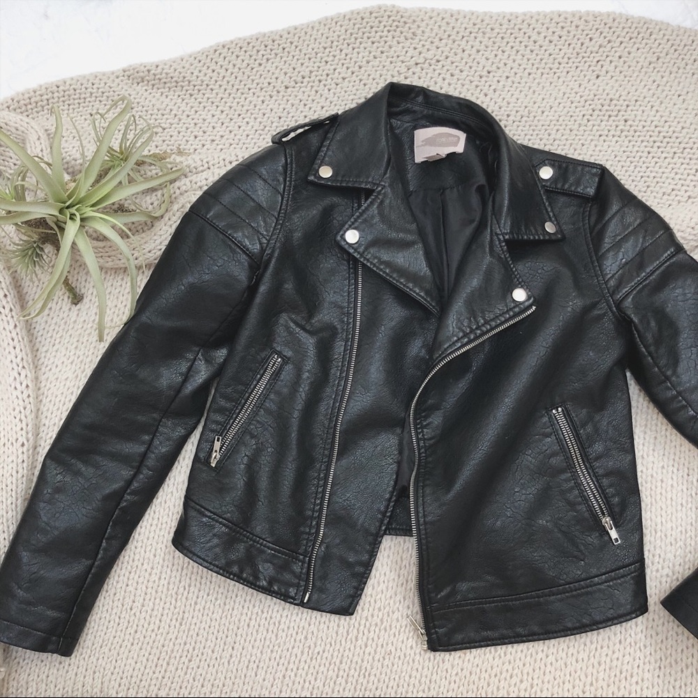 Forever 21  black leather Moto jacket